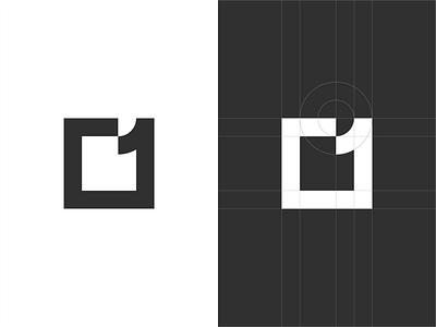 square1 branding golden ratio icon logo mark minimal one square symbol