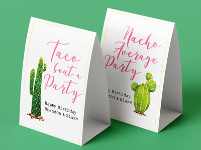 Cactus Party - Table Toppers graphic design party decorations