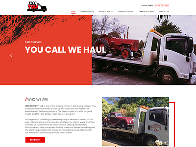 Towing Industry Web Design logo design ui ux web design