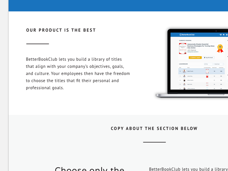 "Our Product" screen grab ui sketch web design responsive