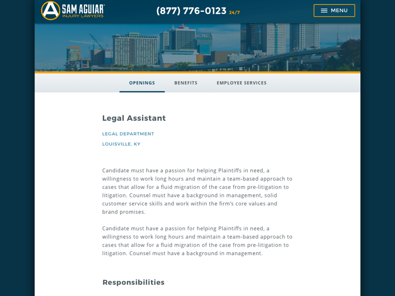 Careers Section ui sketch web design responsive