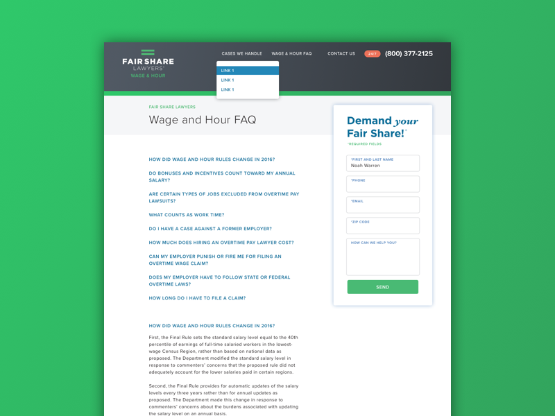Subpage sketch responsive ux ui web design