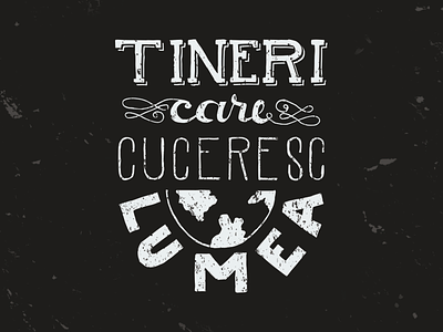 Tineri care cuceresc lumea conquer hand lettering marcus people swirl tiplea vectink vector vintage world young