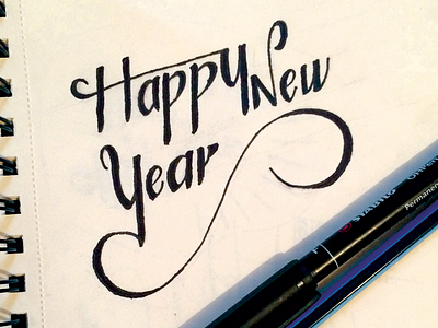 Happy New Year! custom future happy letter lettering marcus new sketch tiplea year