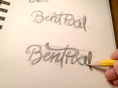 Sketch WIP bent lettering logo marcus pencil pixel sketch text tiplea