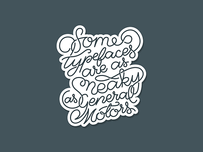 Typefaces general lettering line motors sticker type