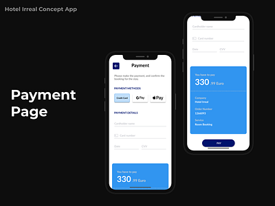 Payment Page - Hotel Concept App (#002) app checkout concept daily design illustration mobile mockup payment ui ux
