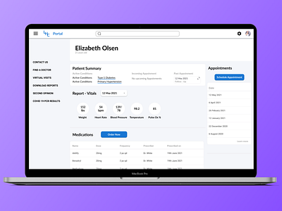 Clinic Website - Patient Dashboard