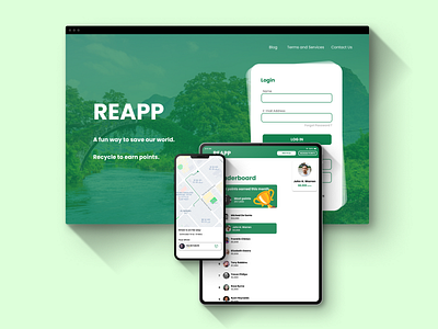 Reapp - Recycling Responsive Website app concept daily design mobile non organization profit reapp recycling ui ux website