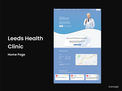 Home Page - Clinic Concept Website app browser clinin concept daily design mobile ui ux website