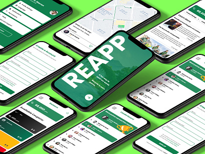 Reapp - Recycling Concept App app blog concept daily design leaderboard menu mobile onboarding redeem settings sign in sign up ui ux