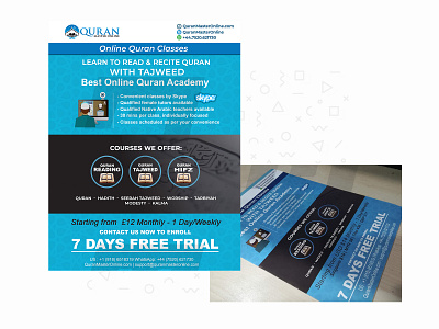 Online Quran Teaching Academy Flyer branding brochure flyer leaflet print