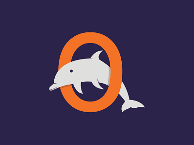 Letter O and Dolphin Logo