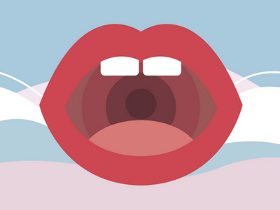 Voice App Development: The Innovator's Guide To Voice flat illustration lips mouth voice app development
