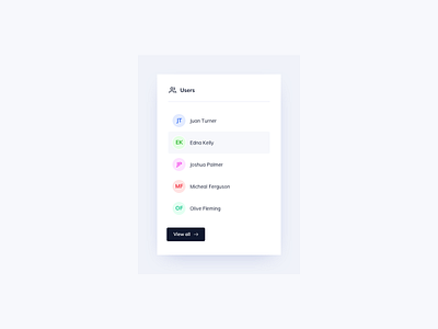 Users List UI Design