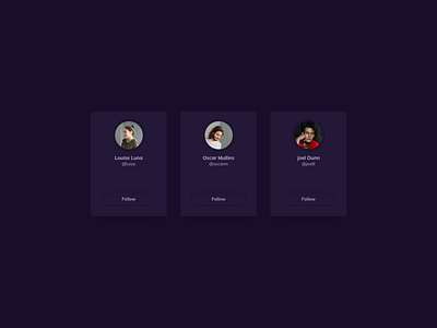 User Cards UI Design card card design card ui cards ui dark theme dark theme design dark ui ildiesign ui ui design ui pattern ux ux design