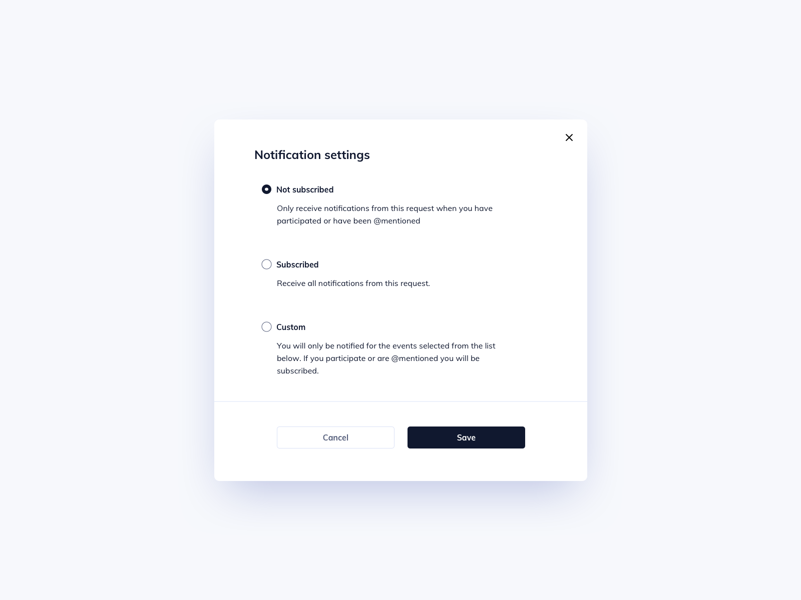 Notification Settings UI Design