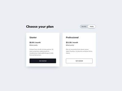 Pricing UI Design