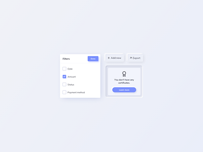 Neumorphic UI Components checkbox daily ui dropdown empty state ildiesign ui ui ux ui components ui design ui design daily ui kit ui pattern ux ux design