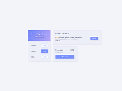 Neumorphic UI Components card cards ui dailyui gradient ildiesign neomorphic neomorphism ui ui design ui pattern ux ux design