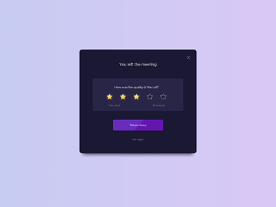 Meeting Ended UI Design ildiesign pop up pop up ui ui ui design ui pattern ui practice ux ux design