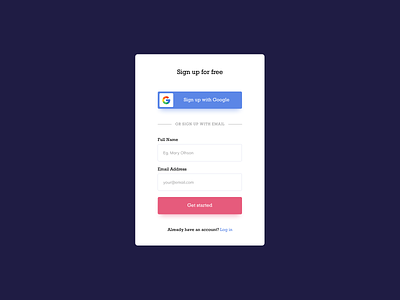 Sign Up UI Design authenticate authentication figma log in sign up