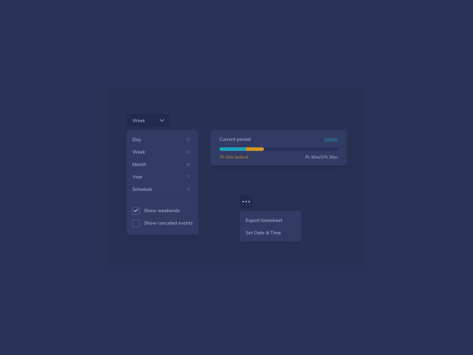 Dark UI Components by Ildiko Gaspar on Dribbble