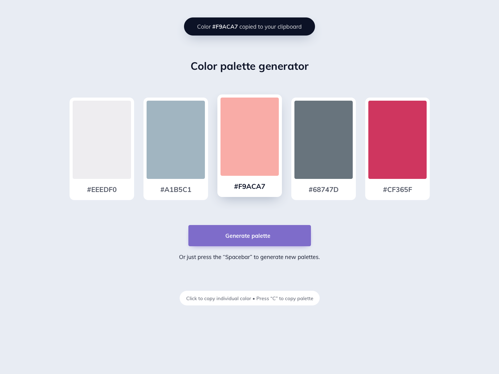 Color Palette Generator By Ildiko Gaspar On Dribbble