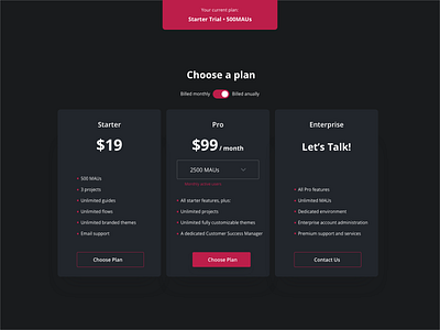 Pricing Page UI Design