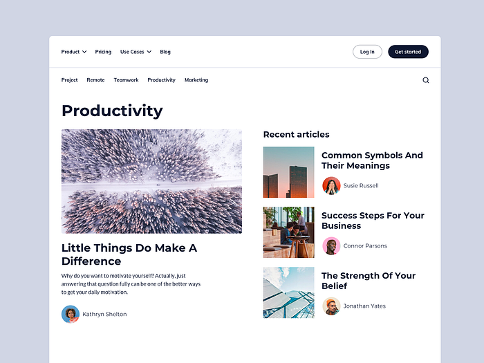 Blog UI designs, themes, templates and downloadable graphic elements on ...