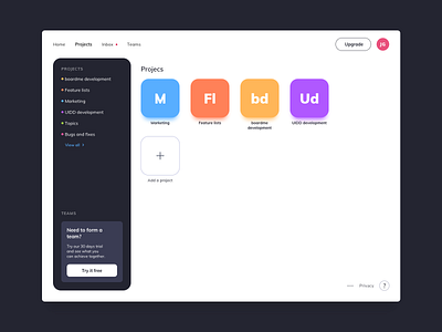 Projects Page UI Design