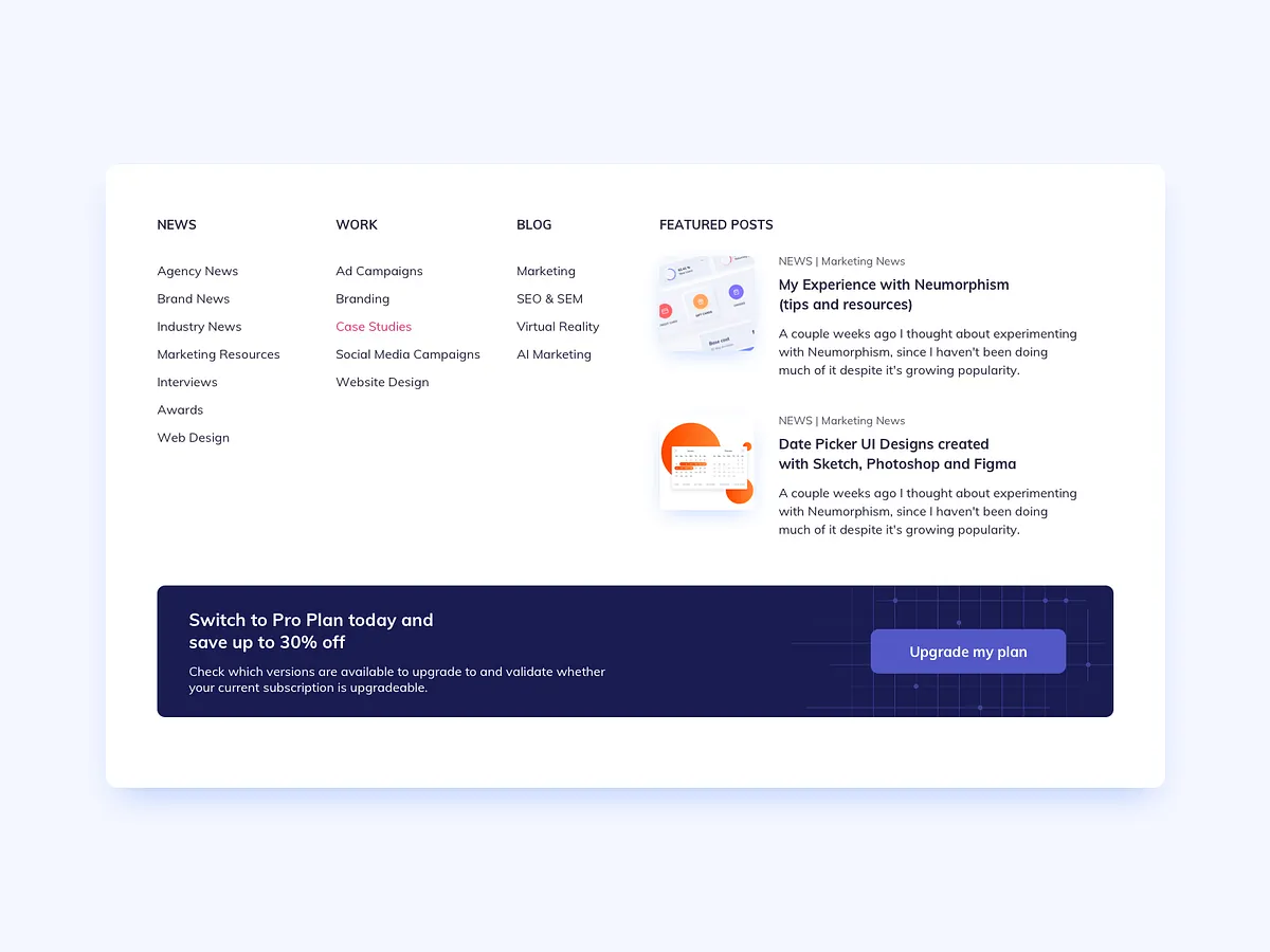Footer UI designs, themes, templates and downloadable graphic elements ...