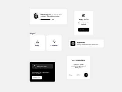 Fitness App UI Components app design app ui app ui design fitness app fitness mobile app ildiesign mobile app mobile app ui ui ui components ui design ui design daily ui pattern ux ux design