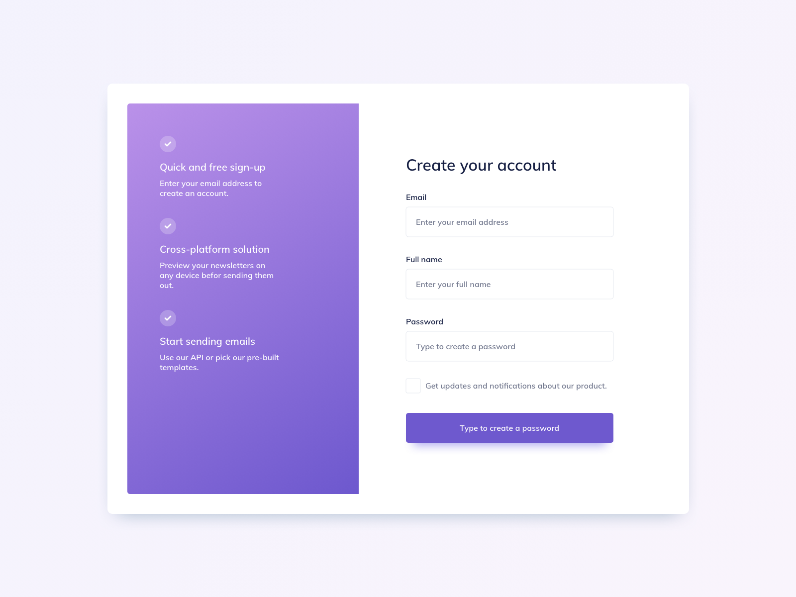 Sign Up UI Design by Ildiko Gaspar on Dribbble