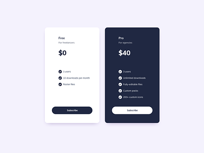 Pricing Cards UI Design