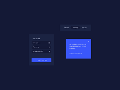 Dark Themed UI Components Design by Ildiko Gaspar on Dribbble