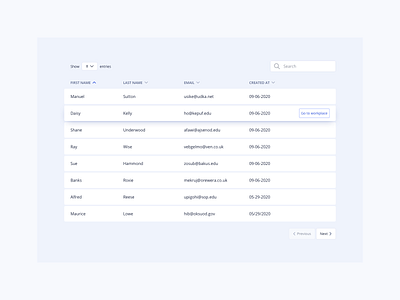 Table UI Design