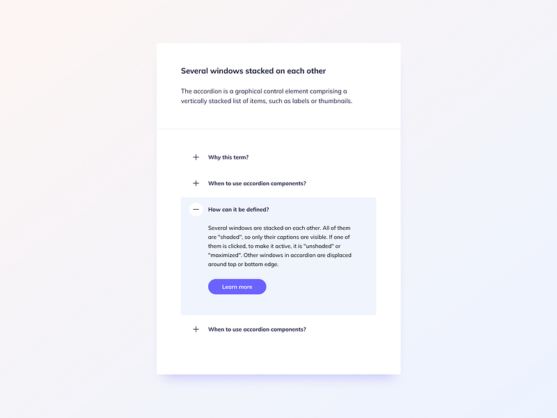 Accordion UI Design by Ildiko Gaspar on Dribbble