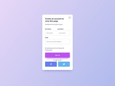 Sign Up Mobile UI Design