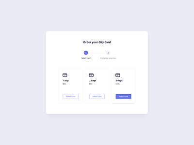 Select Card UI Design