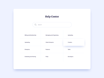 Help Center UI Design