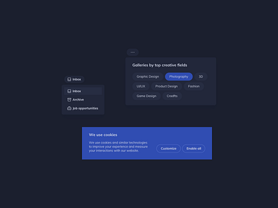 Dark Themed UI Components Design