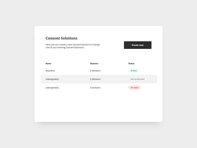 Table UI Design