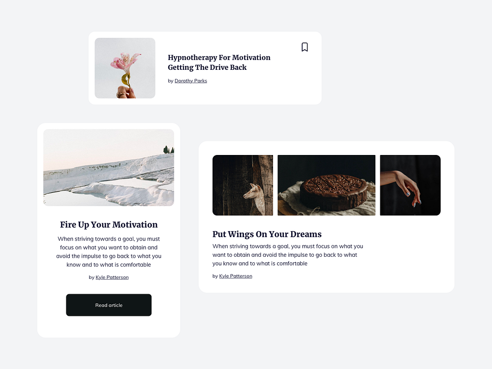 Article Cards UI Design by Ildiko Gaspar on Dribbble
