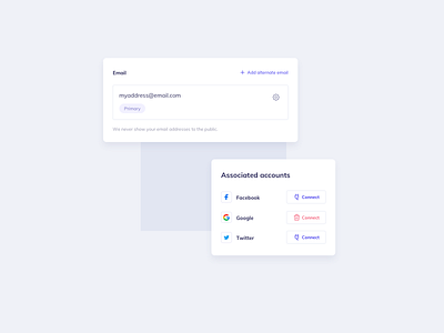 Account Settimgs UI Components Design