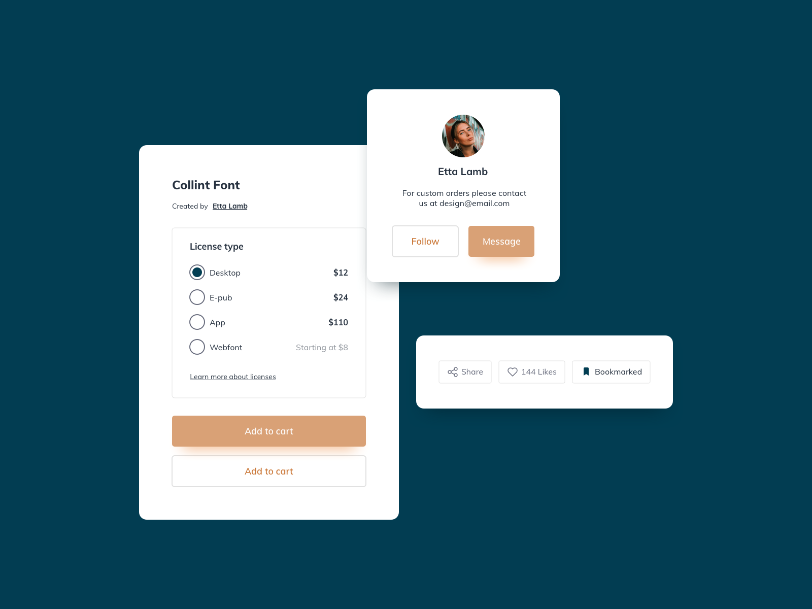 Product Details UI Component Design by Ildiko Gaspar on Dribbble