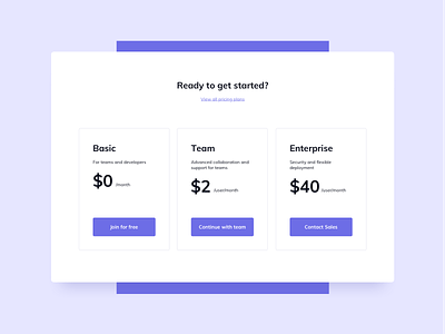 Pricing Section UI Design