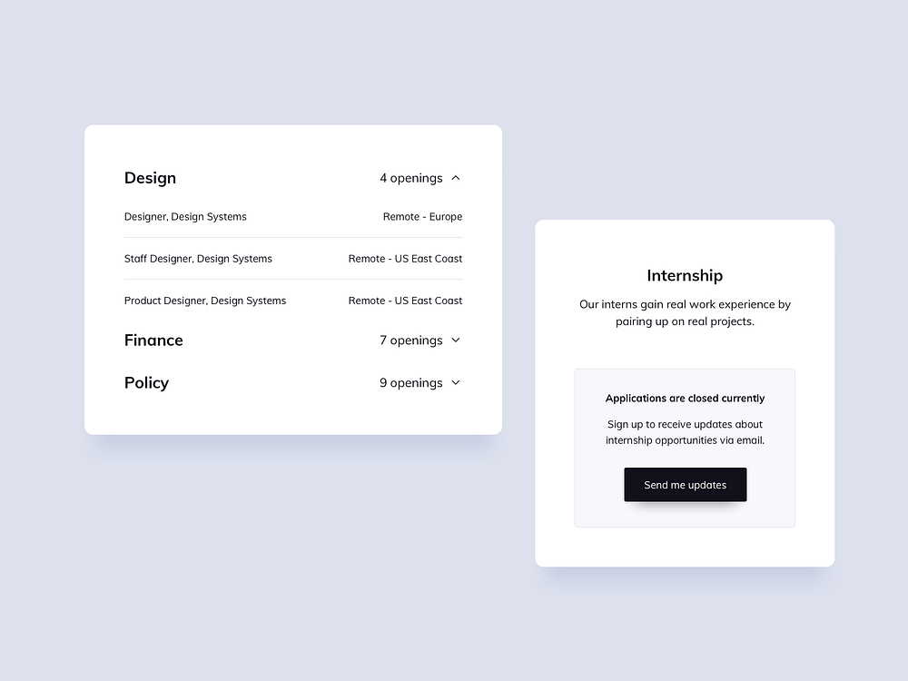 Job Roles Cards UI Design by Ildiko Gaspar on Dribbble