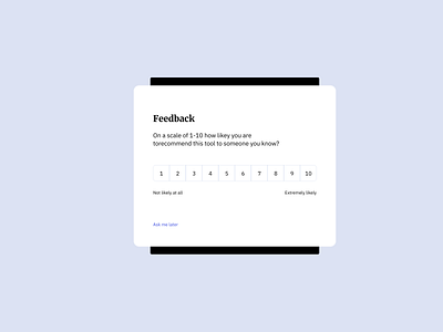 Feedback Card UI Design