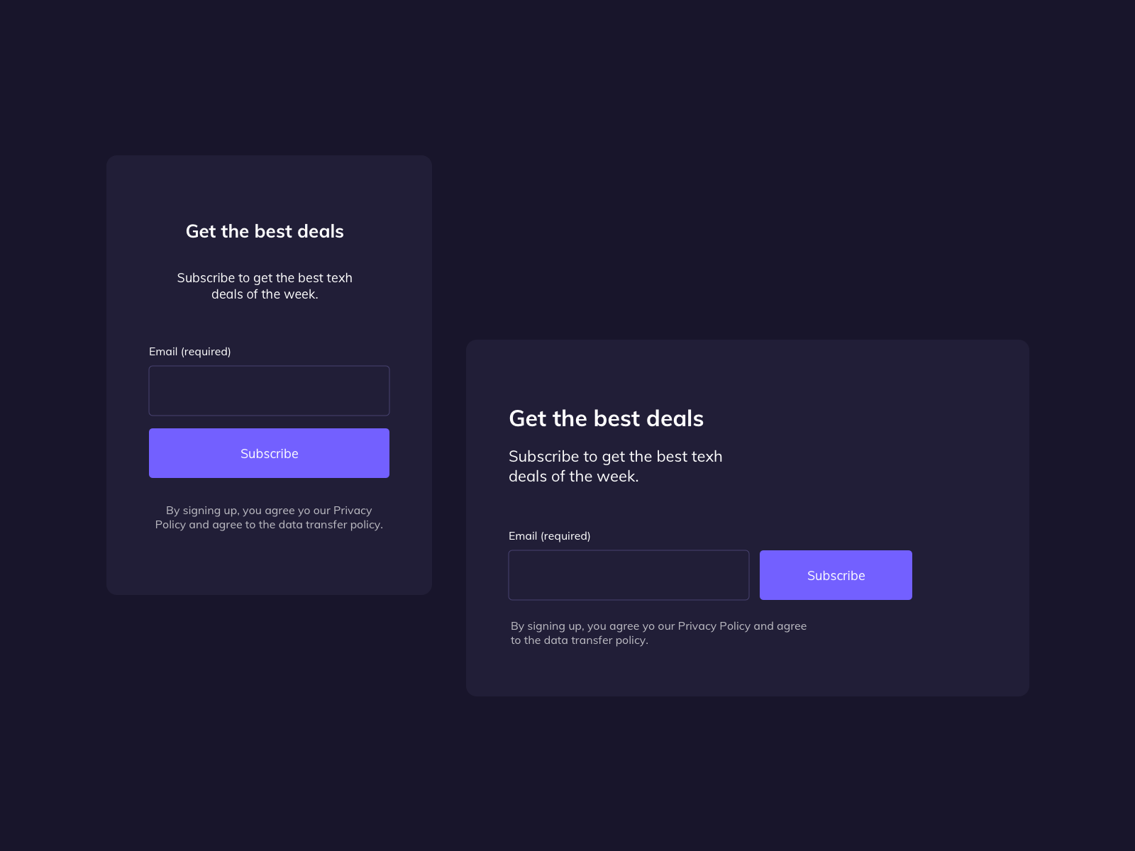 Subscribe Cards UI Design by Ildiko Gaspar on Dribbble